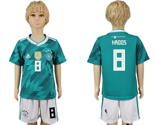 Germany #8 Kroos Away Kid Soccer Country Jersey - Click Image to Close